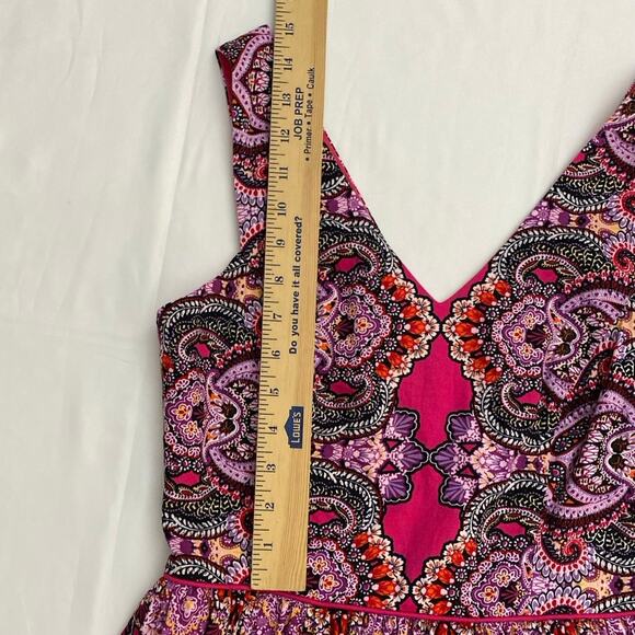 Pleated Multicolor Dress Sleeveless Summer Maggy London 6 Bright Floral Brunch - Picture 7 of 12